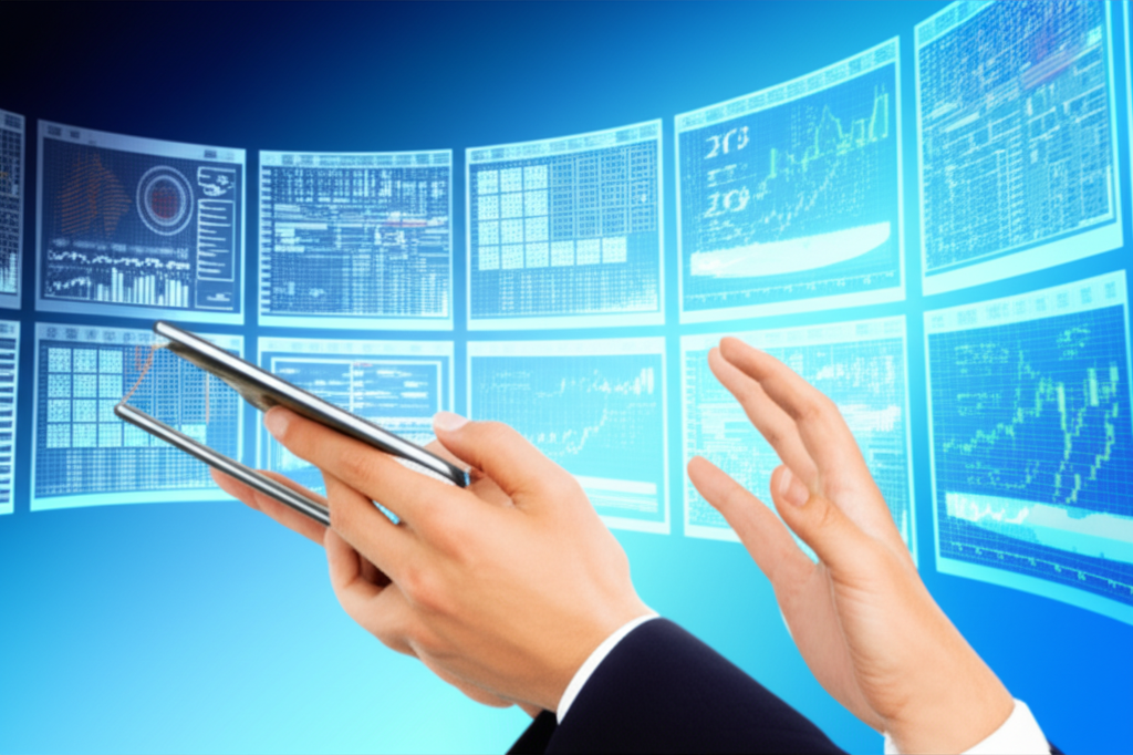 Digital dashboard showing live commodity price charts, global market indicators, and investor hands interacting with trading data