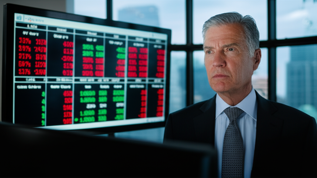 US investor monitoring interest rate adjustments on a digital dashboard