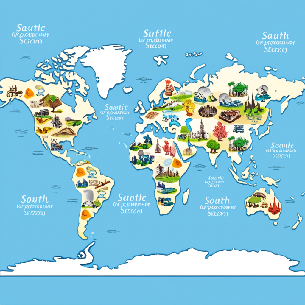 Global map highlighting diverse investment assets across continents