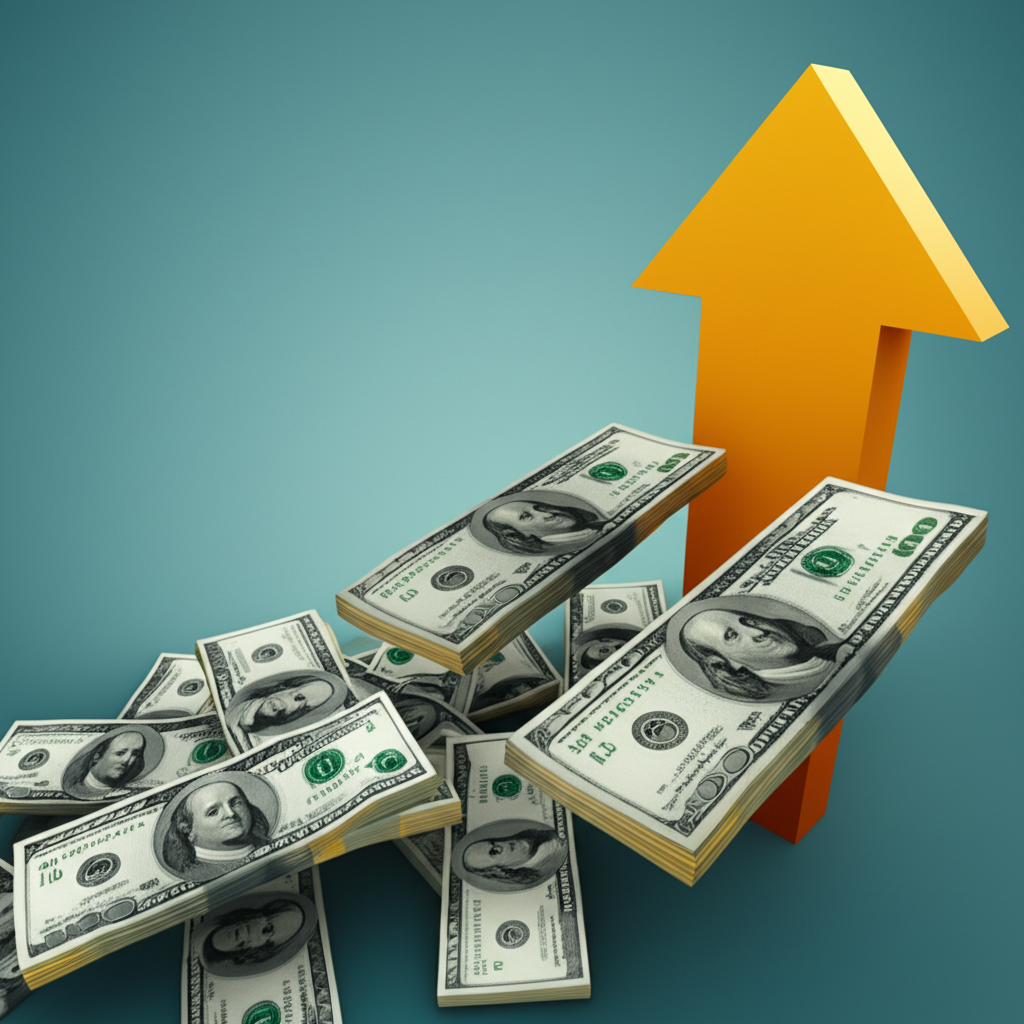 Illustration of floating rate bonds increasing in value alongside rising interest rates
