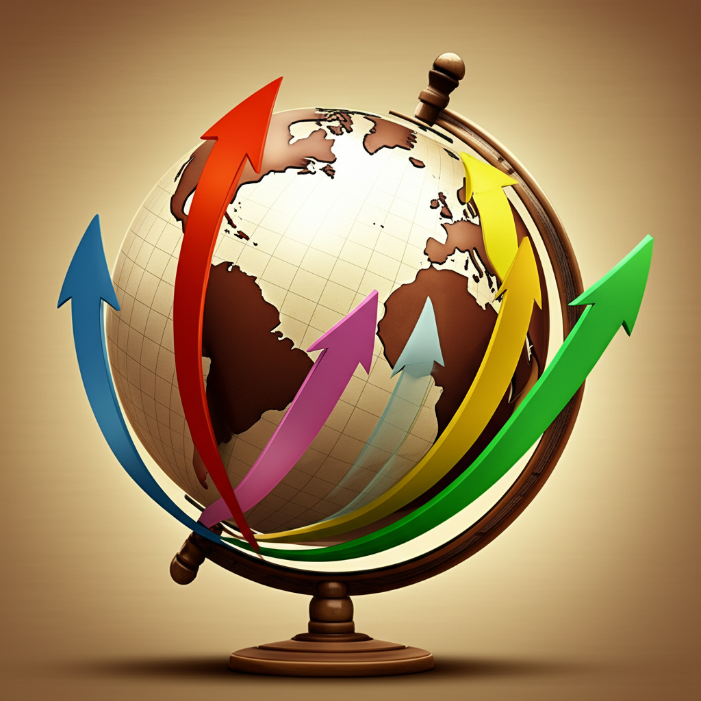 Illustrative globe highlighting rising frontier markets
