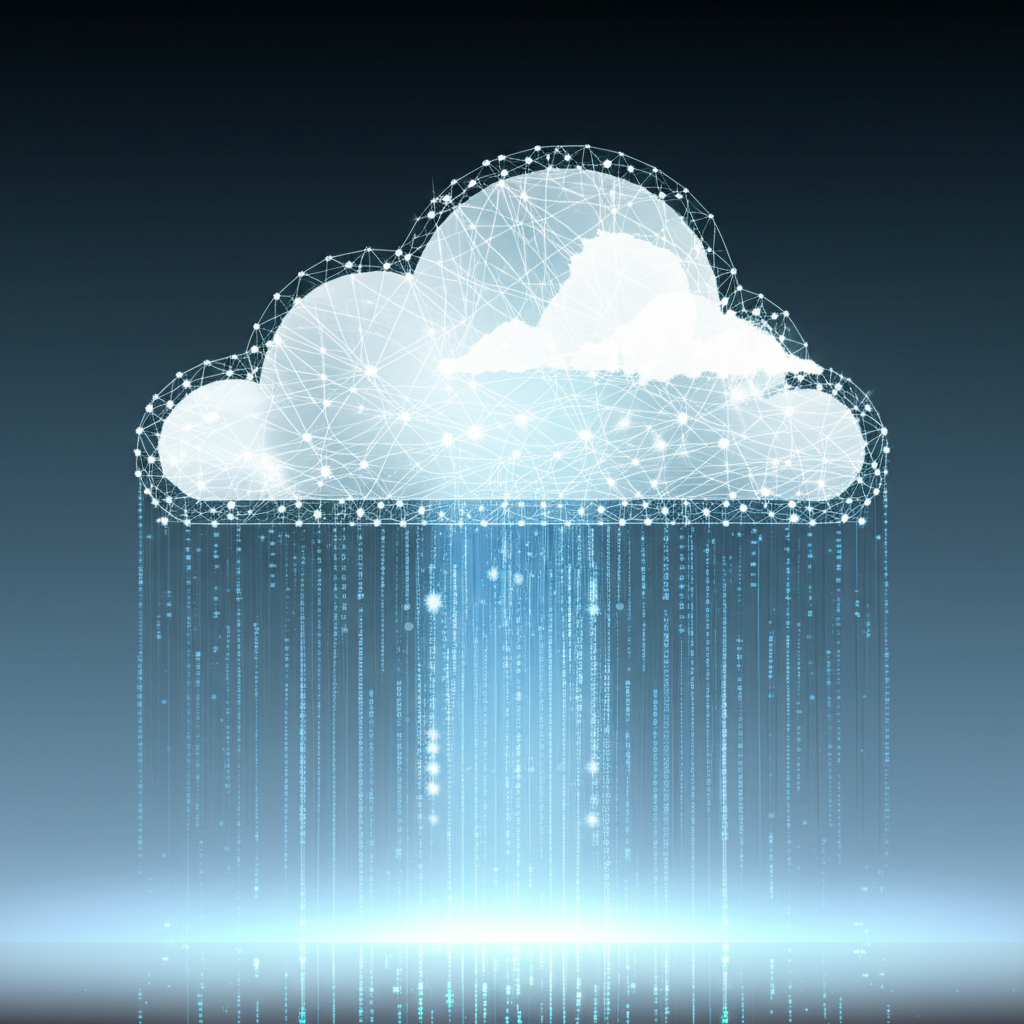 Digital cloud growth illustration