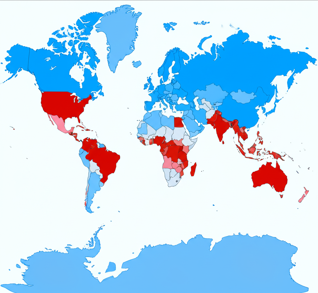 Global map highlighting defense industry growth hotspots