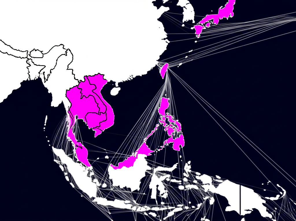 ASEAN trade map highlighting global economic links and key partner nations