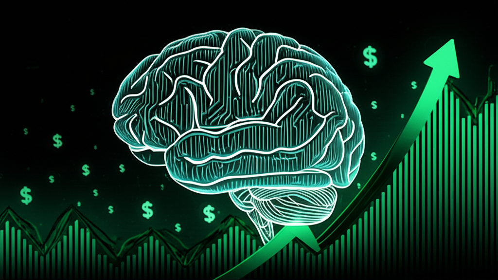 AI brain with financial growth