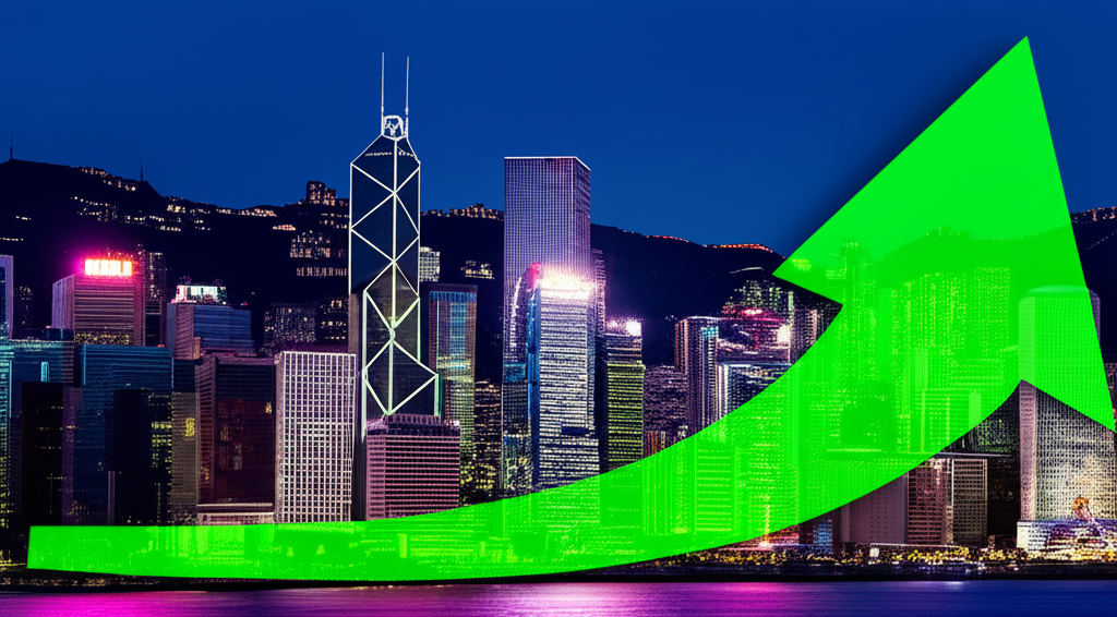 Panoramic view of the Hong Kong skyline at dusk, showcasing the bustling financial district and the prominent HKEX building as a symbol of economic vitality and investment opportunities