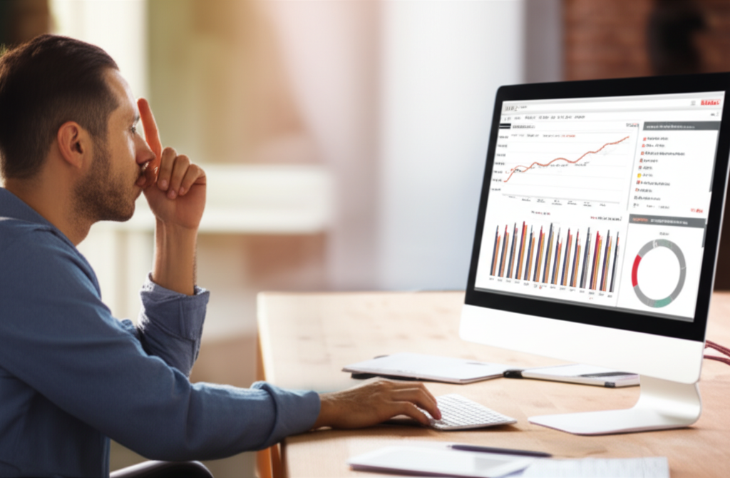 Investor analyzing commodity data charts amid global food crisis trends