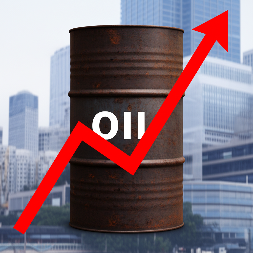 Oil barrel with price graph