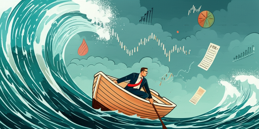Investor navigating volatile market waves