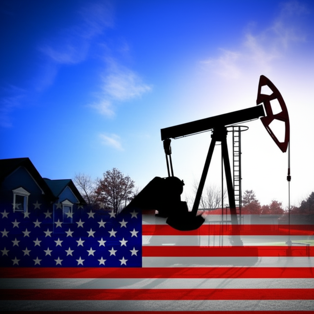 An oil pump in a suburban garage illustrating how OPEC-driven price changes impact U.S. household energy costs