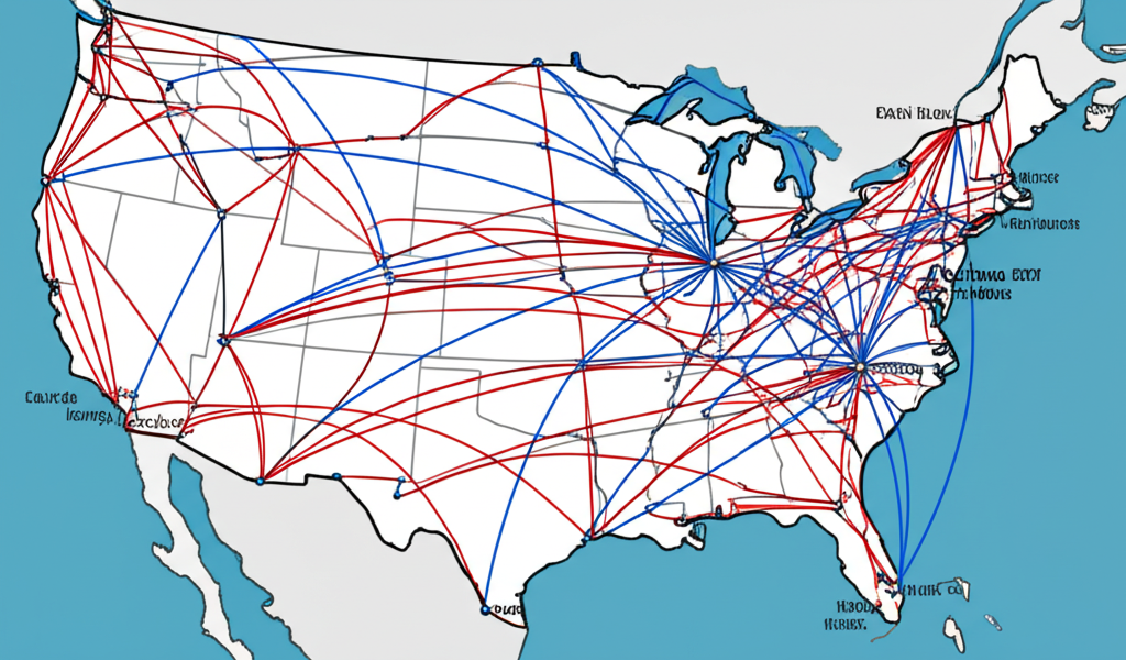 US transportation network illustration