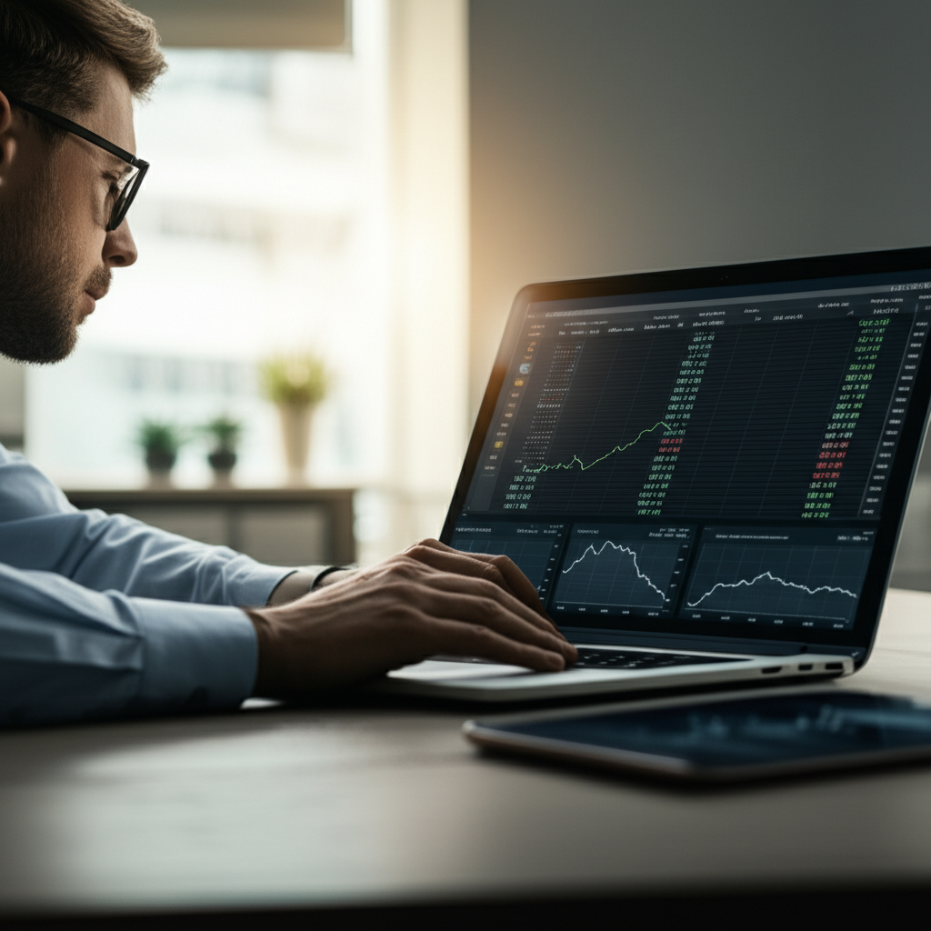 Investor analyzing transport ETFs, US