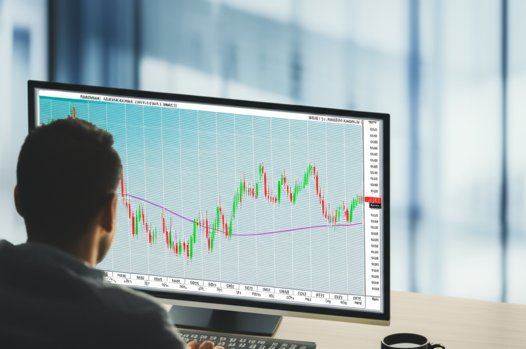 Investor studying VIX chart