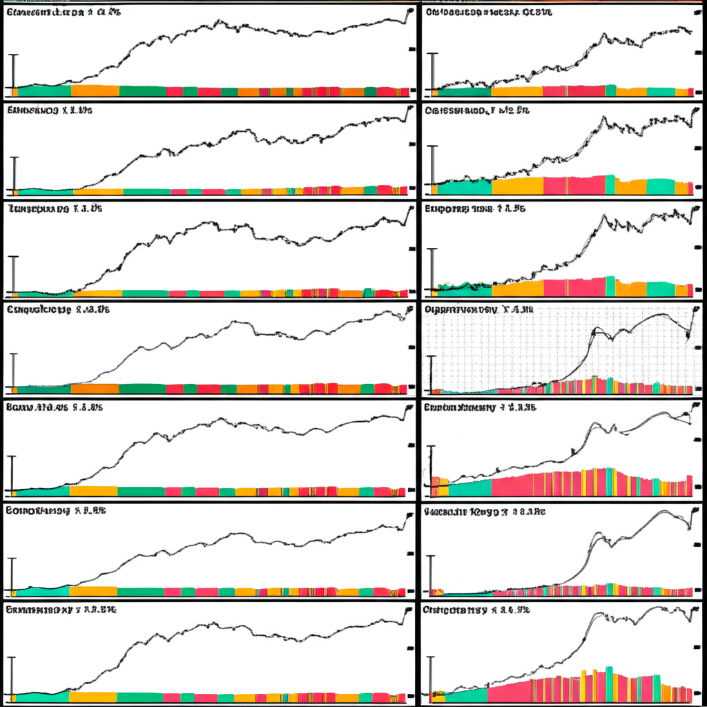 Upward trending stock charts illustrating momentum investing trends