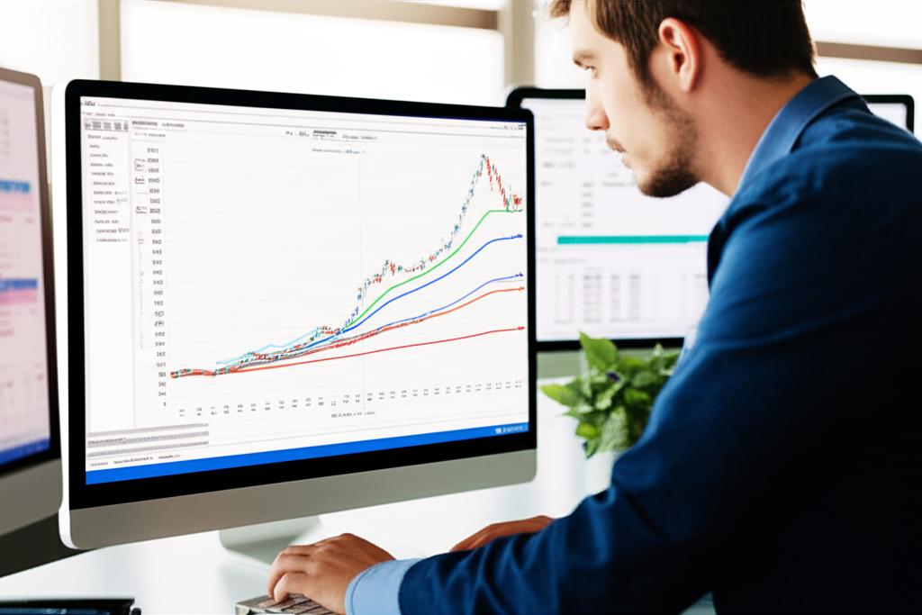 Investor studying factor ETFs chart