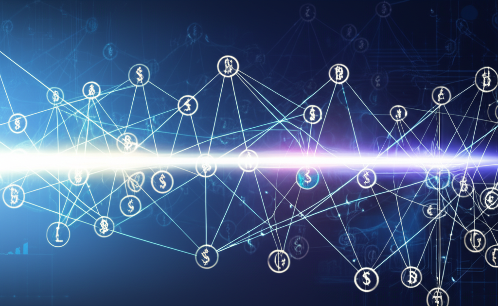 Blockchain network connecting traditional finance and digital assets