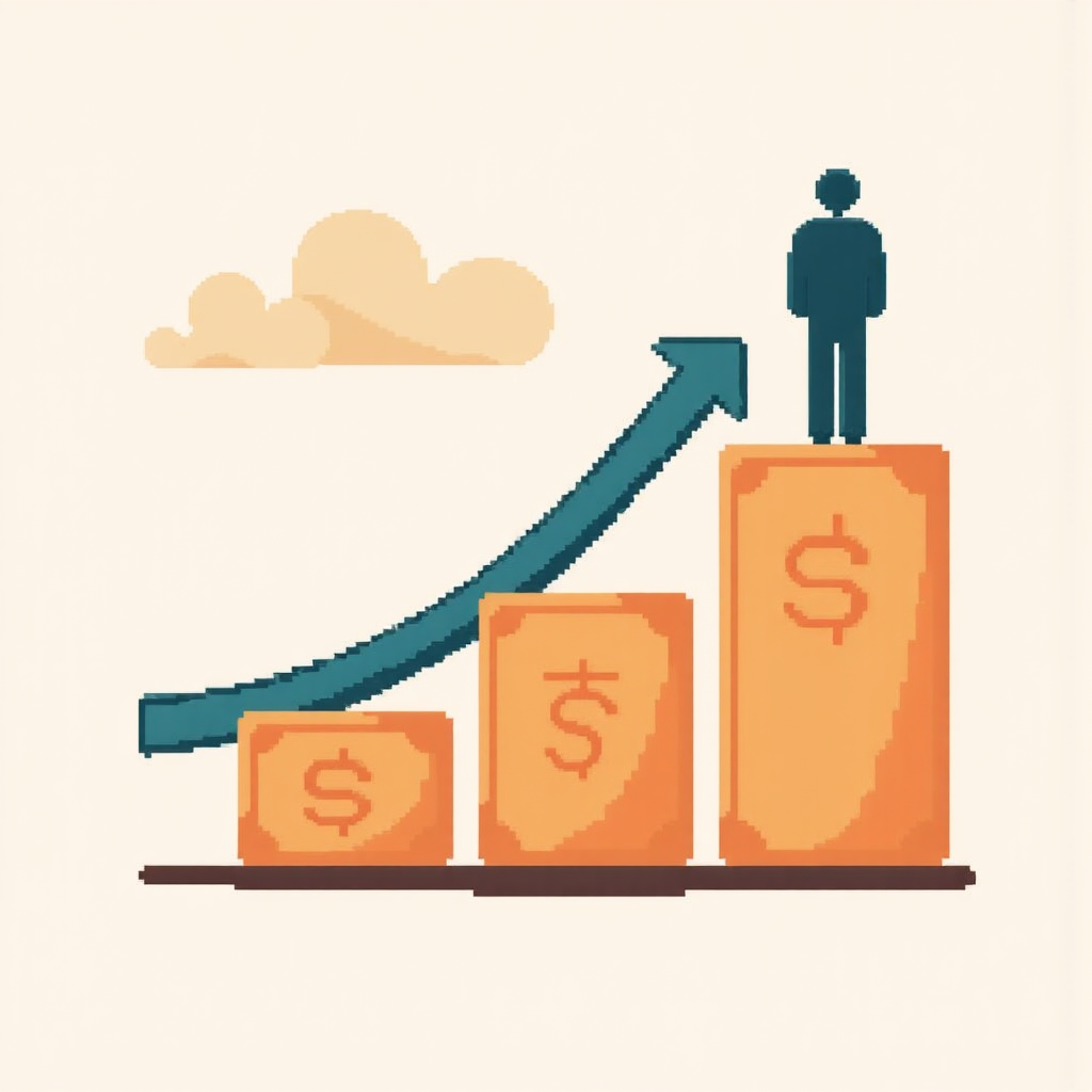 Illustration of Thai Baht currency symbol with growth arrows