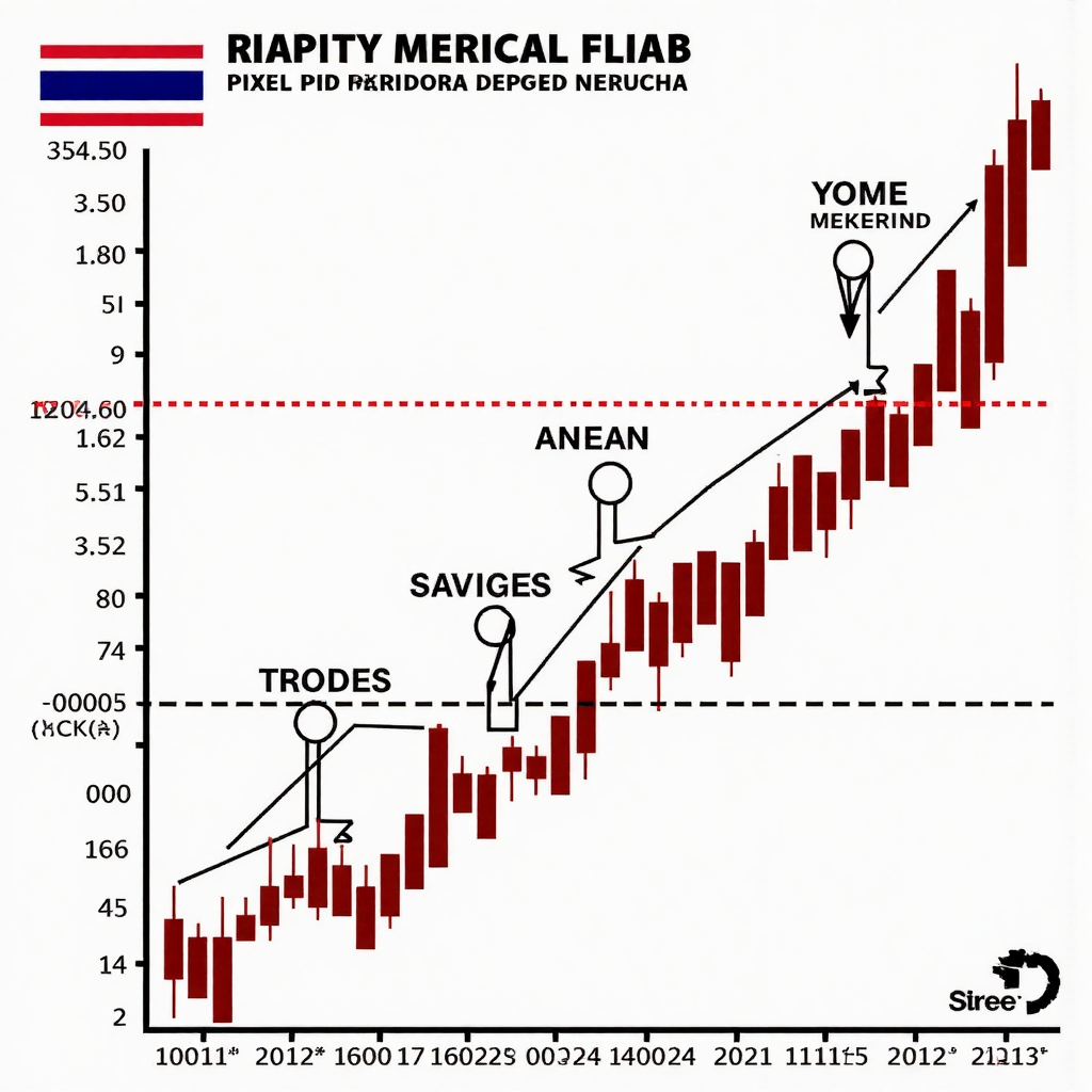 Chart showing Forex market trends with Thai flag elements